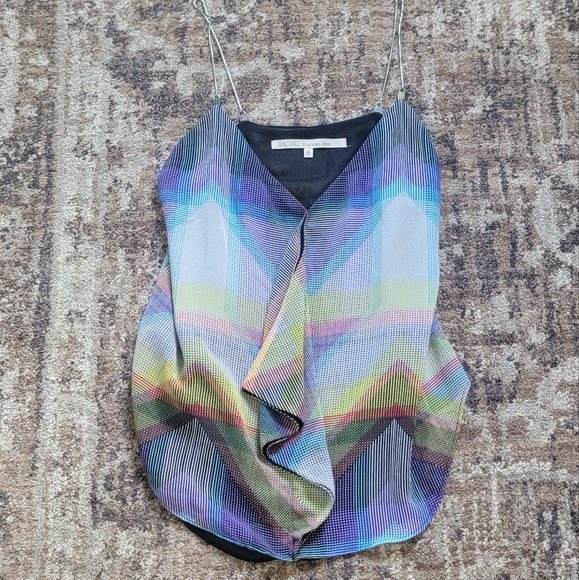Rachel Roy xs Multicolor Chain Strap Tank Top Flowy Summer Party - Picture 1 of 5